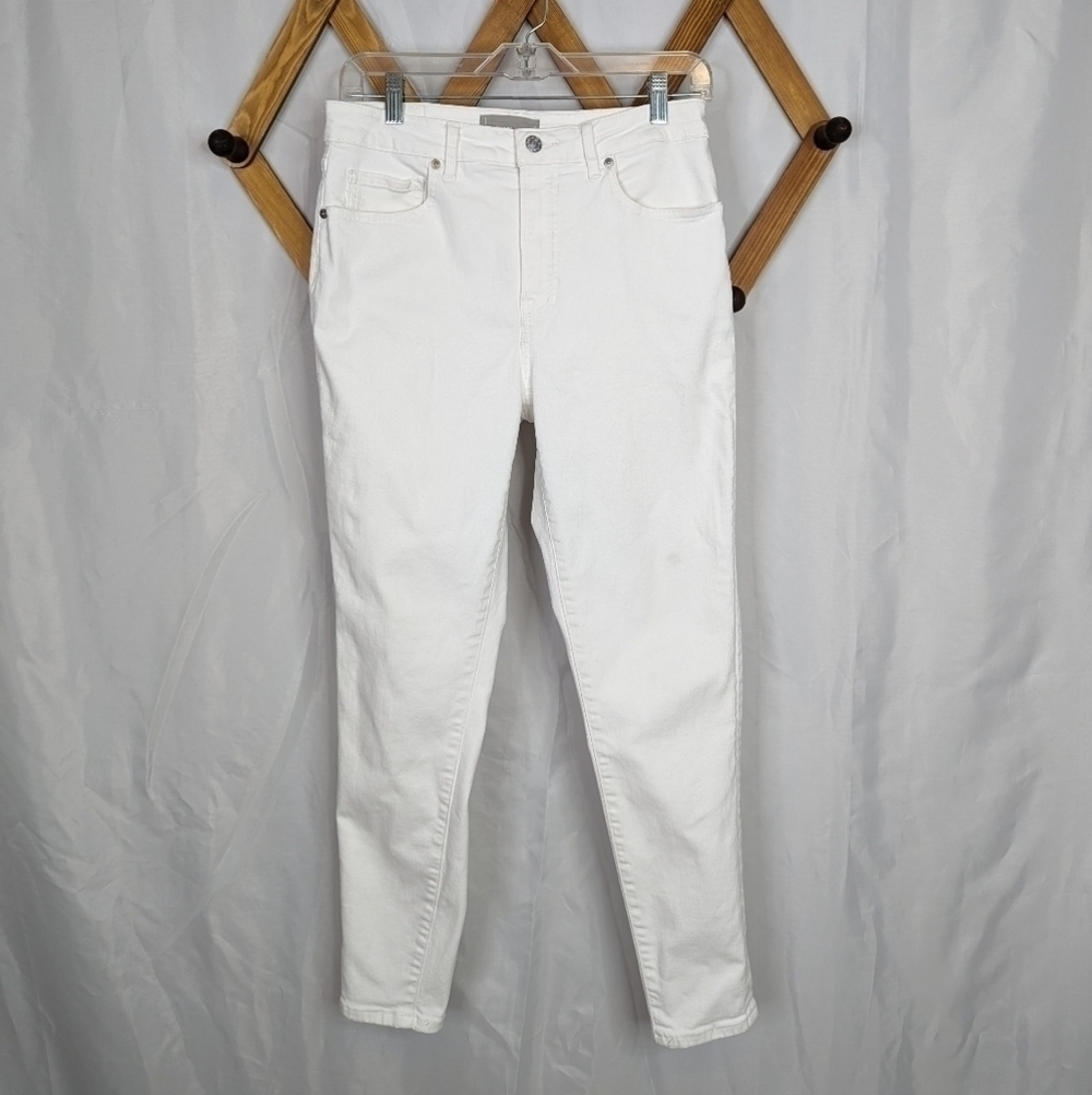 Everlane Authentic Stretch Curvy High Rise White Skinny Jeans - Size 30